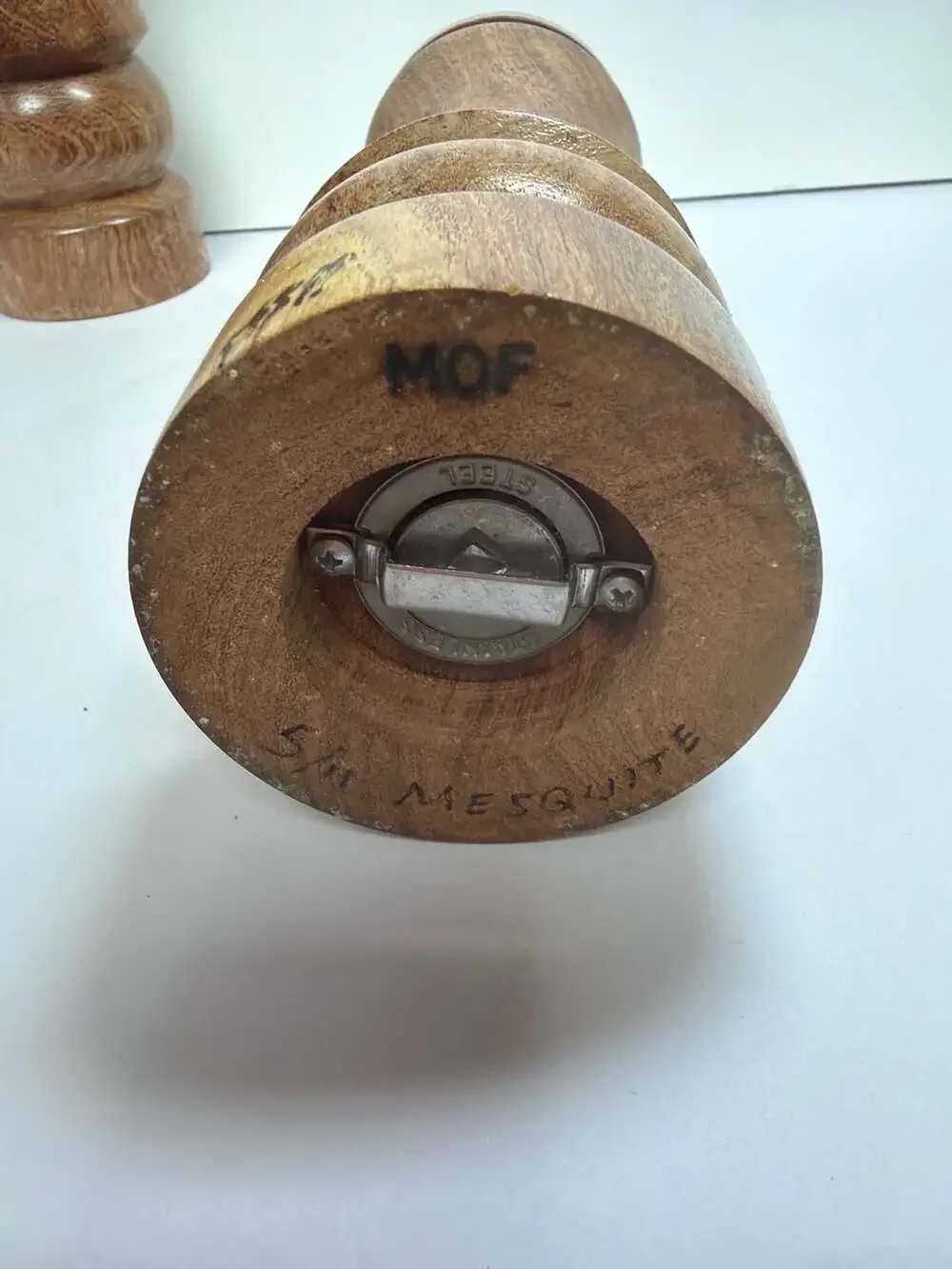 Vintage Hand-Turned Mesquite Wood Salt Shaker and Pepper Mill Grinder Set 10 Inc